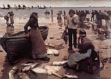 Stanhope Alexander Forbes A Fish Sale on a Cornish Beach painting